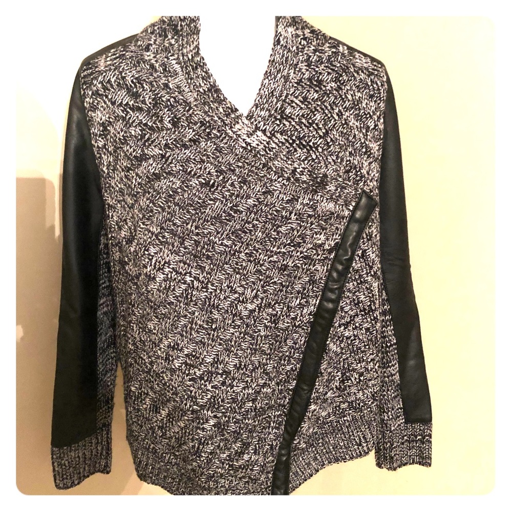 Sweater with Leather Trim MAKE ME AN OFFER!